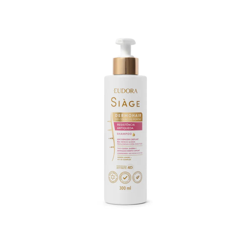 Shampoo DermoHair Resistência Antiqueda Eudora Siage
