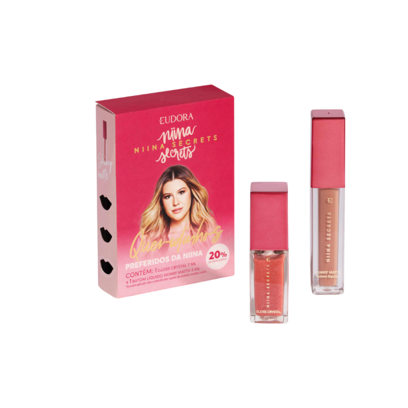Kit Queridinhos da Niina Batom + Gloss Eudora